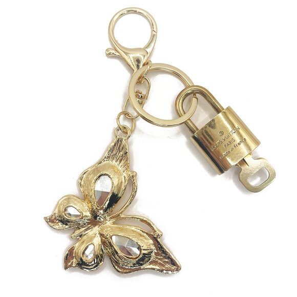 Authentic Louis Vuitton Lock & Key with Bag Charm Keychain Key Charm Chain - Picture 4 of 6